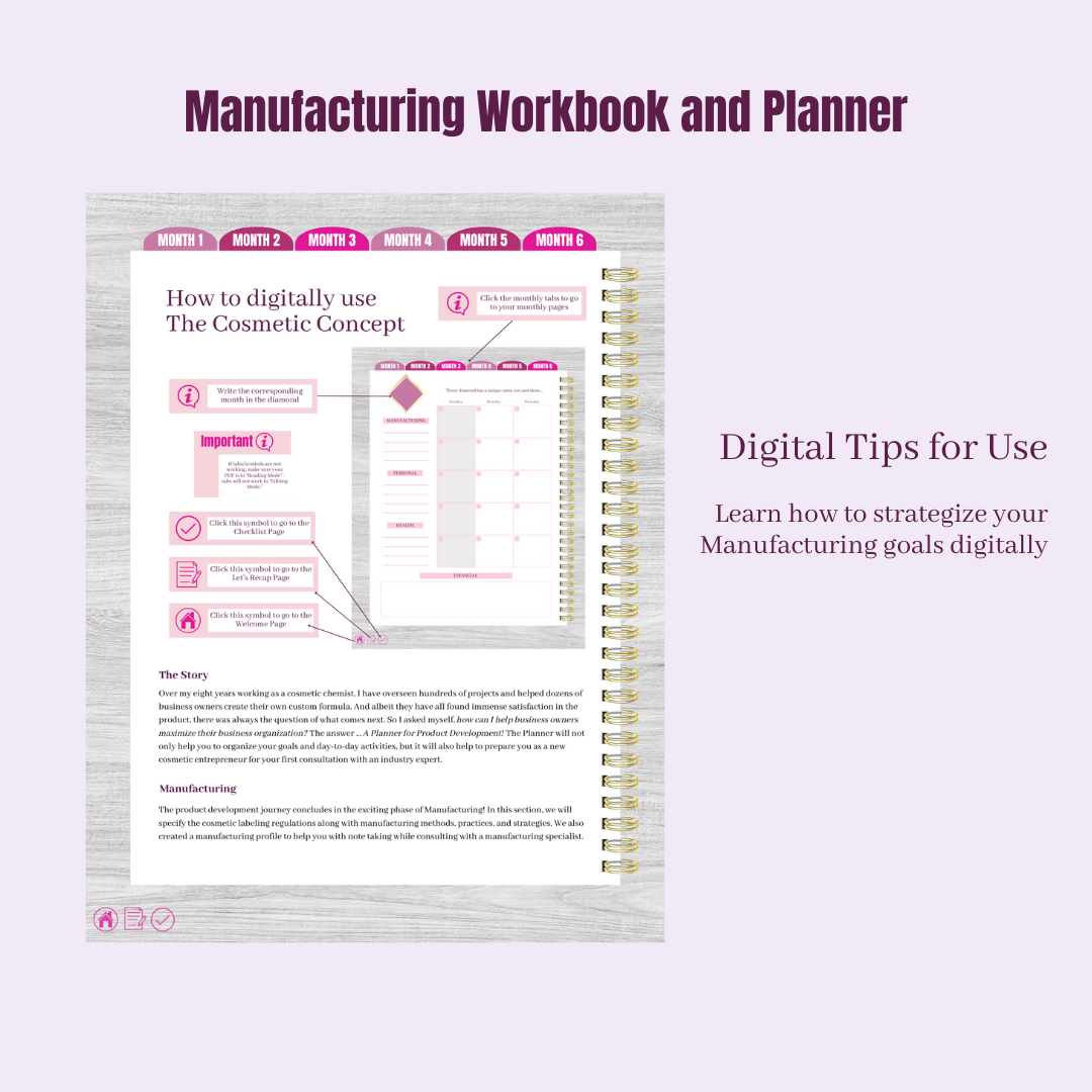Manufacturing Digital Workbook & Planner